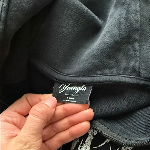 YoungLA Black Hoodie with White Graphic - Picture 2 of 2